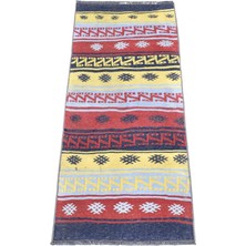 Kilim Antik Bukleli Pamuklu Kilim 1940 - Vintage - Çok Renkli