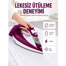 Herşey Trend Yeni Nesil Kırmızı Buharlı Ütü 2200 Watt Seramik Tabanlı Yüksek Buhar Gücü Yeni Nesil
