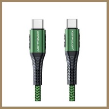 Bezos Konfulon DC43 Type-C To Type-C 1m Örgü 60W Hızlı Şarj Kablo - Yeşil 22