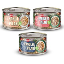 3'lü Pilaki Seti (3X400G) - Bol Malzemeli Barbunya, Nohut ve Fasulye Pilaki - %100 Vegan Koruyucusu