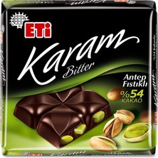Karam %54 Kakaolu Antep Fıstıklı Bitter Çikolata 60 G