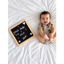 Fikir Store Fikirstore Ahşap Çerçeveli Mesaj Panosu ve 148 Türkçe Karakterli Harf Seti LETTERBOARD(25X25 Cm)