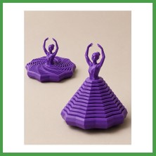 Soi Home 3D Baskı Balerin Figürlü Fidget Oyuncak - Hareketli Optik Illüzyon Masa Dekoru-Mor Soı