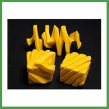Soi Home 3D Baskı Fidget Puzzle Küp - Hareketli Dönüşebilen Stres Giderici Zeka Oyuncağı, Masaüstü Fidget Küp-Sarı Soı