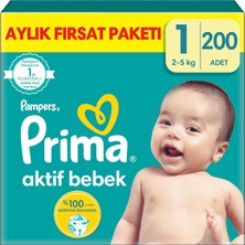 Aktif Bebek, Bebek Bezi 1 Numara, 200 Adet Aylık Fırsat Paketi