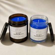 Kokulu Mum Seti – Amber ve Şeffaf Cam Kavanoz - Mint Serenity