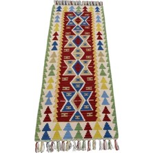 Zehra Abla Halı Yeni El Dokuma Renkli Pınarbaşı Kayseri Yün Mini Yolluk Kilim 6273 Renkli-70 x