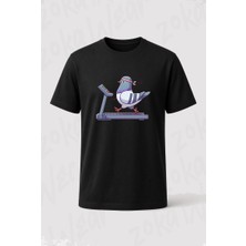 Zoka Wear Spor Yapan Kus Guvercin Gym Baskılı Tişört