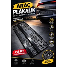 Kuzey Aksesuar Araç Plakalık Uzun Ömürlü Sağlam Universal Şık Görünüm 2li Set Ön-Arka Plaka
