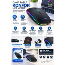 Herşey Trend Kablosuz Şarjlı Sessiz Tıklamalı Ergonomik Mouse