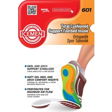 601 Sport Tabanlık, Spor Tabanı, Ayak Desteği, Rahat Ayak, Sağlıklı Adımlar (Siyah, 42-43)