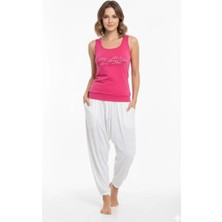 Lume Kadın Yeşil Yazlık Poly Şalvarlı Pijama