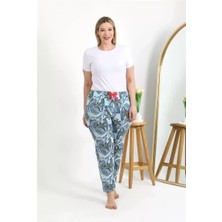 Lume Kadın Pamuklu Büyük Beden Alt Pijama Mavi