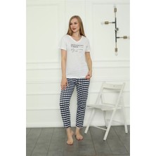 Lume Kadın Penye Pijama Takım Beyaz