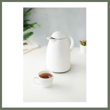Bezos 1 Lt Isı Yalıtımlı Çay ve Soğuk Su Termosu Soft Beyaz (12 Saat Sıcak Tutar& Içi Camdır) Bezos1