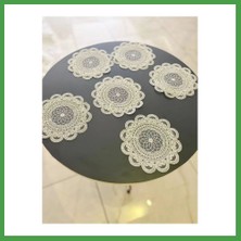 Soi Home 6 Lı Dantel Kahve Sunumluğu 15X15 cm Asorti Desenli Çeyizlik Sunumluk Soı