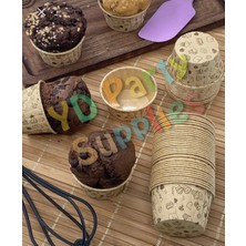 L'opaline Kraft Desenli Muffin Kek Kalıbı 50 Adet 50X39