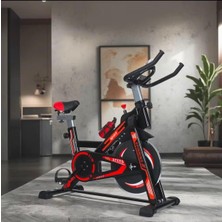 Kondisyon Bisikleti Spor Koşu Egzersiz Bisikleti Spin Bike Dikey Ev Bisikleti Speed Kırmızı Tek