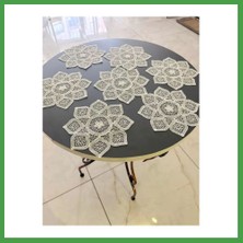 Soi Home 6 Lı Dantel Kahve Sunumluğu 15X15 cm Asorti Desenli Zarif Sunum Aksesuarı Soı