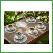 Soi Home 6 Lı Dantel Kahve Sunumluğu 15X15 cm Asorti Desenli Modern Sunum Aksesuarı Soı