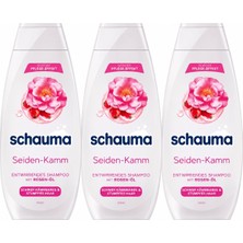Schauma Seiden-Kamm Gül Yağlı Ipeksi Parlaklık ve Kolay Tarama Şampuanı 3X400 ml