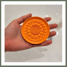 Bezos 3D Baskı Makyaj Fırçası Temizleme Pedi - Desenli Aparat-Turuncu Bezos1