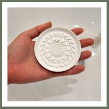 Bezos 3D Baskı Makyaj Fırçası Temizleme Pedi - Desenli Aparat-Beyaz Bezos1