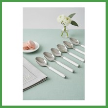 Soi Home 6?lı Paslanmaz Çelik Yemek Kaşığı Seti Beyaz Saplı 15 cm Soı