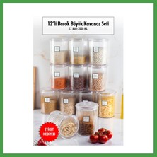 Soi Home 12'li Barok Yuvarlak Büyük Kavanoz Seti & Saklama Kabı & Erzak Kabı (12*2000 Ml) Soı