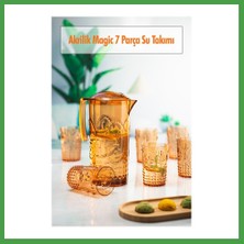 Soi Home Akrilik Bal Sürahi 2,3 Lt ve 6'lı Su Meşrubat Kahve Yanı Bardağı 400 ml Seti ( Cam Değildir ) Soı