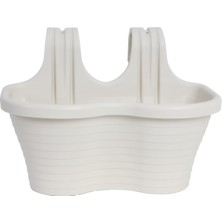 Tr Tom4 Askılı Balkon Saksı No:4 37 Cm, 6,5 Litre Kirli Beyaz