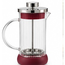 Tr Cam French Press Kahve ve Çay Demleme Presi, Metal Filtreli Pistonlu Demlik, Şeffaf Kulplu Tasa