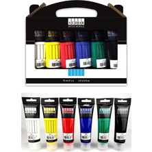 Tr Akrilik Boya 6 Renk 75 ml Tüp 1 Paket Artist Acrylic Ana Renkler 6X75ML Canlı Renkler Tuval Ah�