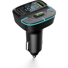 Tr Bluetooth Fm Transmitter Araç Kiti, Hızlı Şarj, Usb, Type-C, Hd Mikrofon, 9914