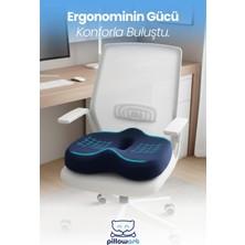 Tr Pillowart Özel Formlu Visco Oturma Minderi – Ergonomik Kuyruk Sokumu Destekli Ortopedik Minde