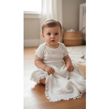 Tr 4 Katlı Müslin Bebek BATTANIYESI,%100 Pamuk, Püsküllü Kenarlı, 115X100 Cm, 230 Gram, Çok A