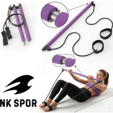 Tr Nk Spor Taşınabilir Pilates Barı Seti - Direnç Lastikli Egzersiz Çubuğu-Profesyonel Pilates