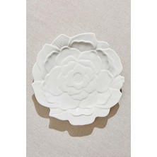 Tr Gül Porselen Servis Tabağı 27 cm Beyaz