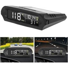 Tr S98 Hud Ekran Gps Hız Göstergesi Güneş Enerjili Araç