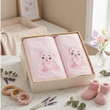 Tr MINEL%100 Pamuk 2 Li Set Nakışlı Bebek Çocuk Havlu Seti