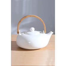 Tr Safira Collection Porselen Bitki Çayı Demliği Çaydanlık 750 ml Beyaz - PORJ-05197/12