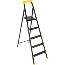 Tr Ayyıldız Moonstar Ev Tipi Merdiven Katlanır Şık Merdiven Siyah Profil 4+1 Basamak