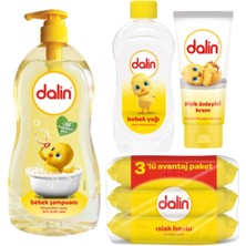 Tr Bebek Bakım Seti, Şampuan 900ML + Bebek Yağı 300ML + Pişik Kremi 100ML + Islak Havlu 56'li x
