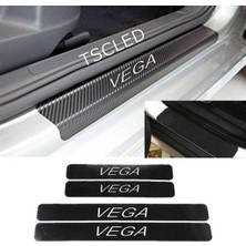 Tr Vega Karbon Kapı Eşiği Kaplama Sticker Yapıştırma 4'lü Set, KARBONN120