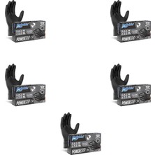Tr Dolphin Nitril Powergrip Ekstra Kalın Elmas Dokulu Eldiven Siyah Xl Büyük Boy - 50'li 5 Paket