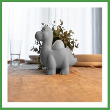 Soi Home 3D Baskı Dinozor Yumurtalık - Sevimli Eggosaurus Yumurta Tutucu-Gri Soı