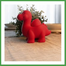 Soi Home 3D Baskı Dinozor Yumurtalık - Sevimli Eggosaurus Yumurta Tutucu-Kırmızı Soı