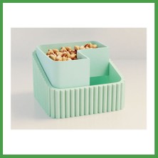 Soi Home 3D Baskı Fıstık Kasesi - Çift Hazneli Kabuk Ayırıcı Sunum Kasesi - Mint Mint Soı