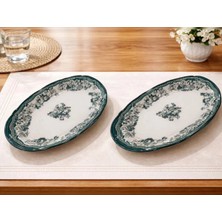 Porser Fulya Kayık Tabak Seti 26CM 2 Parça Green