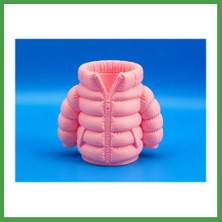 Soi Home 3D Baskı Şişme Mont Kalemlik - Masaüstü Organizer-Pembe Soı